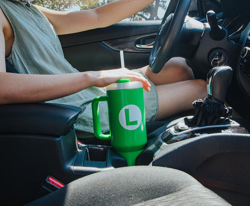 Super Mario Bros. Luigi Icon Metal Travel Tumbler | Holds 40 Ounces