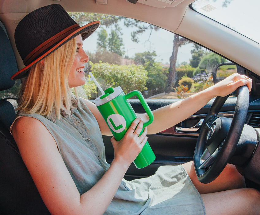 Super Mario Bros. Luigi Icon Metal Travel Tumbler | Holds 40 Ounces