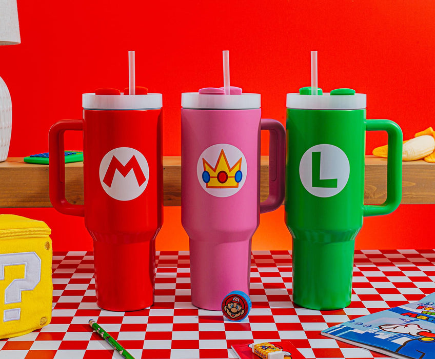 Super Mario Bros. Luigi Icon Metal Travel Tumbler | Holds 40 Ounces