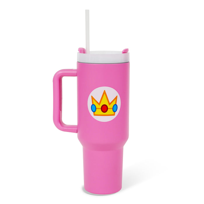 Super Mario Bros. Princess Peach Icon Metal Travel Tumbler | Holds 40 Ounces