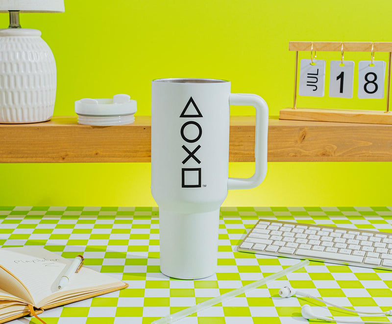 PlayStation Controller Icons Metal Travel Tumbler | Holds 40 Ounces product image 6 of 8