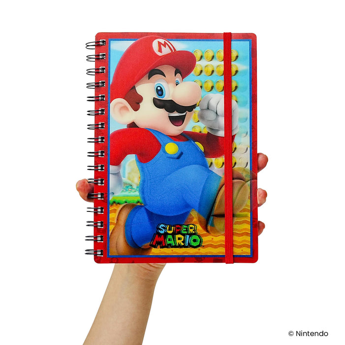 Super Mario 3D Spiral Notebook With Elastic Closure