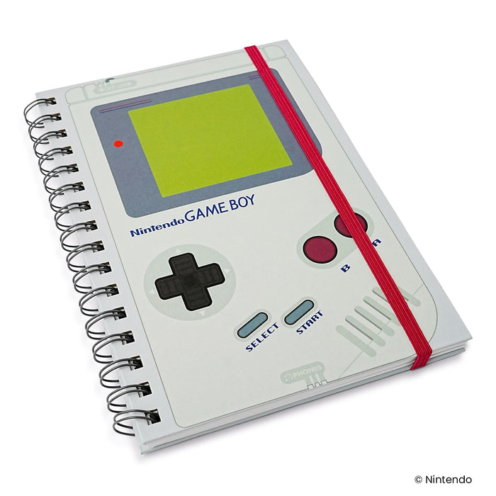 Nintendo Gameboy Spiral Notebook With Elastic Closure
