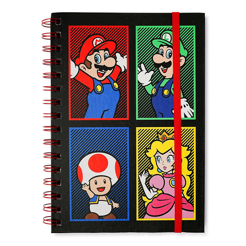 Super Mario 4 Color Spiral Notebook With Elastic Closure product image 1 of 11
