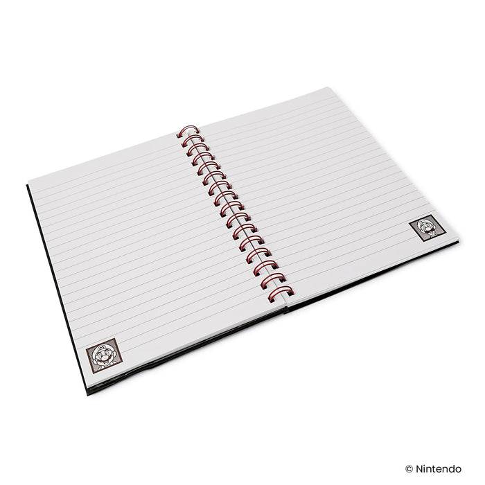 Super Mario 4 Color Spiral Notebook With Elastic Closure