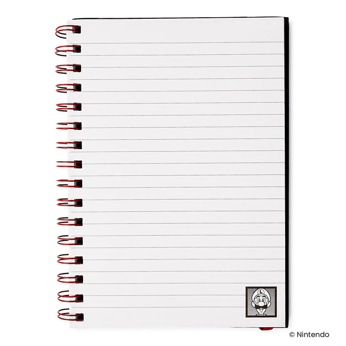 Super Mario 4 Color Spiral Notebook With Elastic Closure