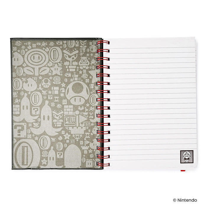 Super Mario 4 Color Spiral Notebook With Elastic Closure
