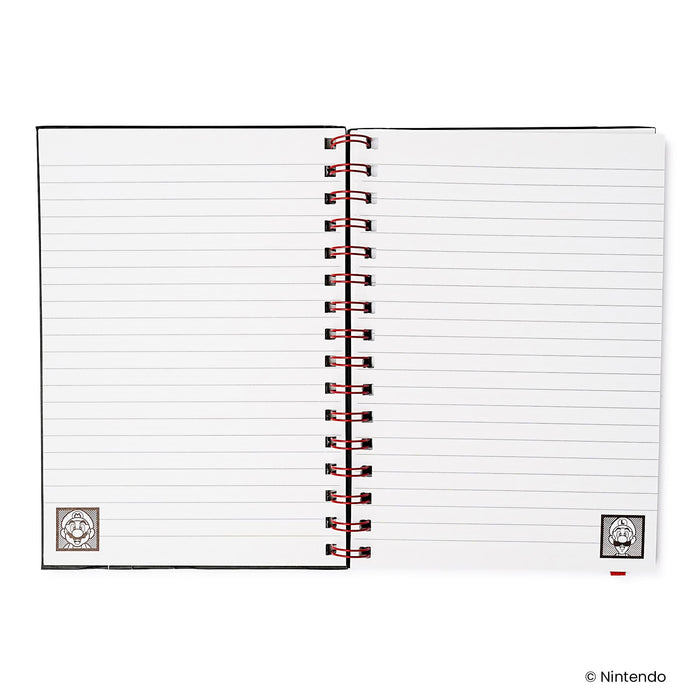 Super Mario 4 Color Spiral Notebook With Elastic Closure