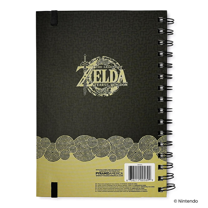 The Legend Of Zelda TOTK Hyrule Skies Spiral Notebook With Elastic Closure