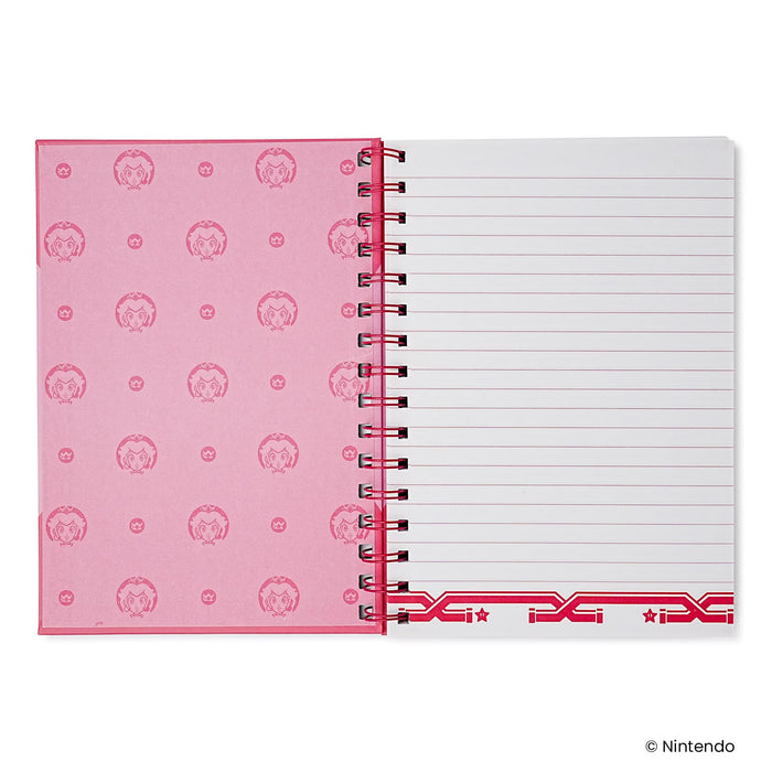 Super Mario Princess Peach Spiral Notebook With Elastic Closure