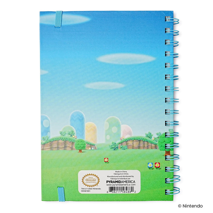 Super Mario Group Spiral Notebook With Elastic Closure