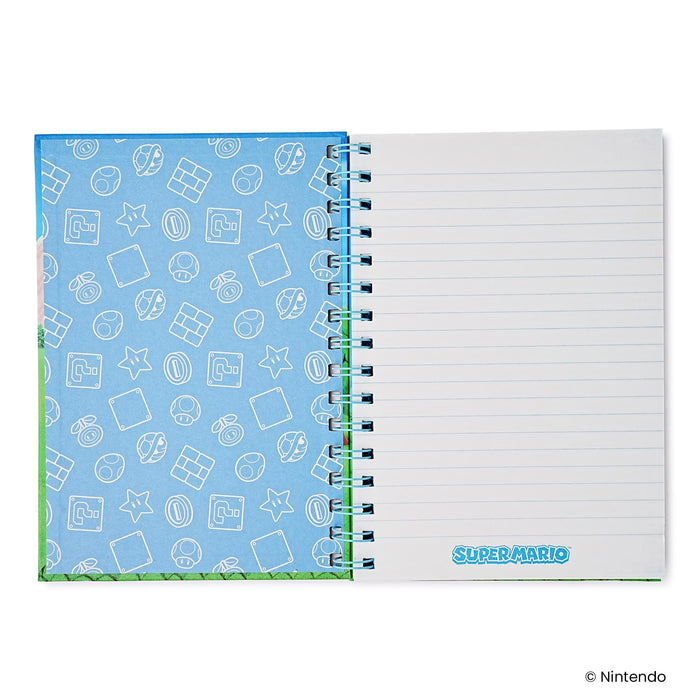 Super Mario Group Spiral Notebook With Elastic Closure
