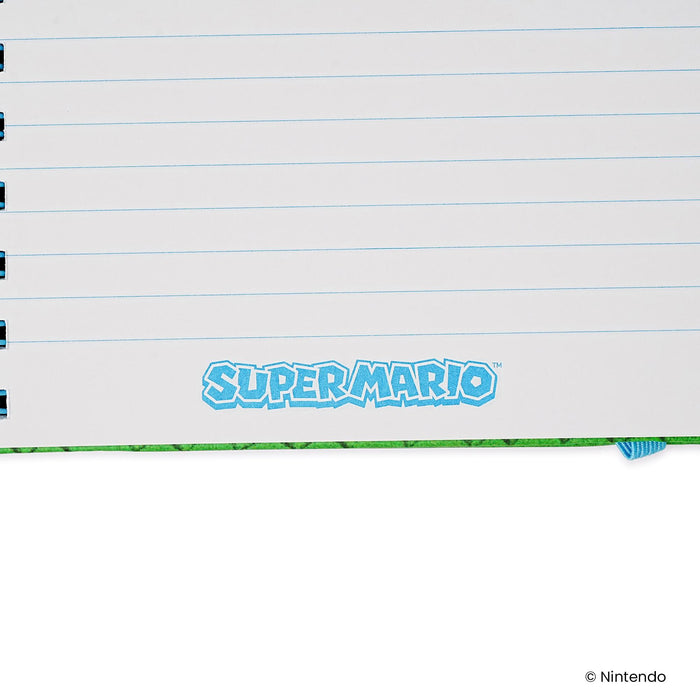 Super Mario Group Spiral Notebook With Elastic Closure