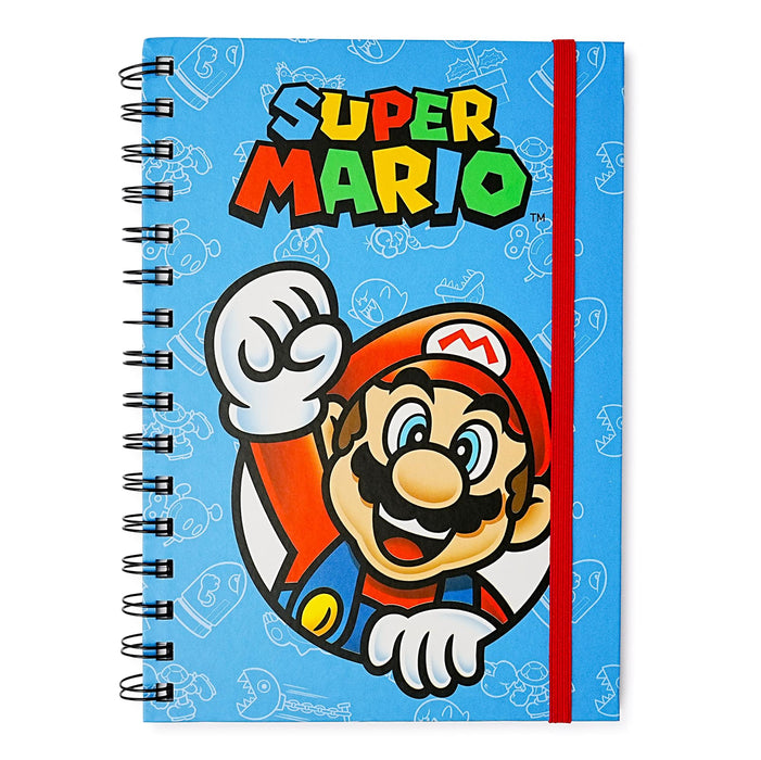 Super Mario Spiral Notebook With Elastic Closure