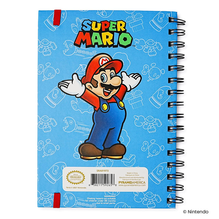 Super Mario Spiral Notebook With Elastic Closure