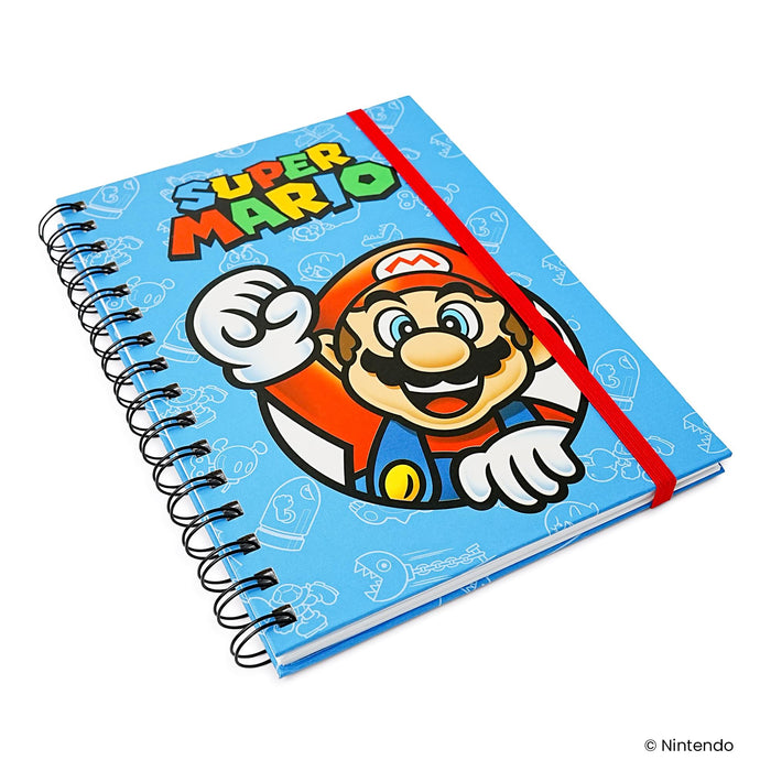 Super Mario Spiral Notebook With Elastic Closure