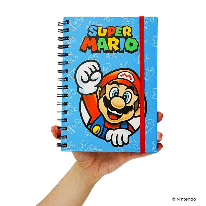 Super Mario Spiral Notebook With Elastic Closure