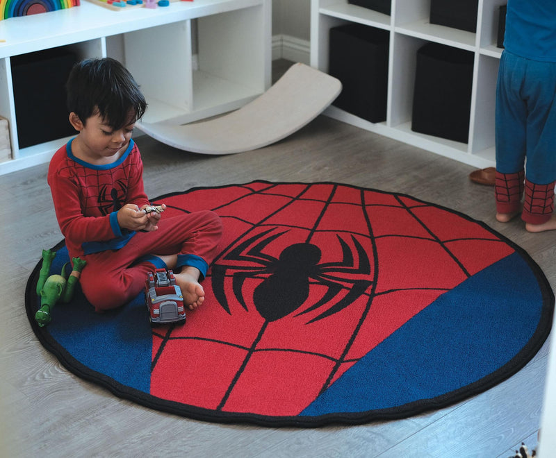 Marvel Spider-Man Chest Logo Round Printed Area Rug | 52 Inches product image 3 of 4