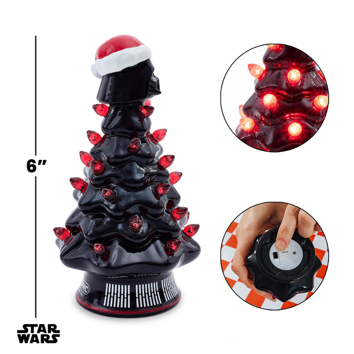 Star Wars - Darth Vader Light-Up Ceramic Christmas Tree | 6 Inches Tall