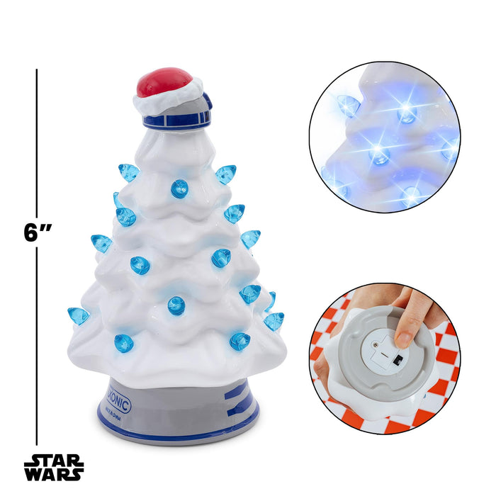 Star Wars - R2-D2 Light-Up Ceramic Christmas Tree | 6 Inches Tall