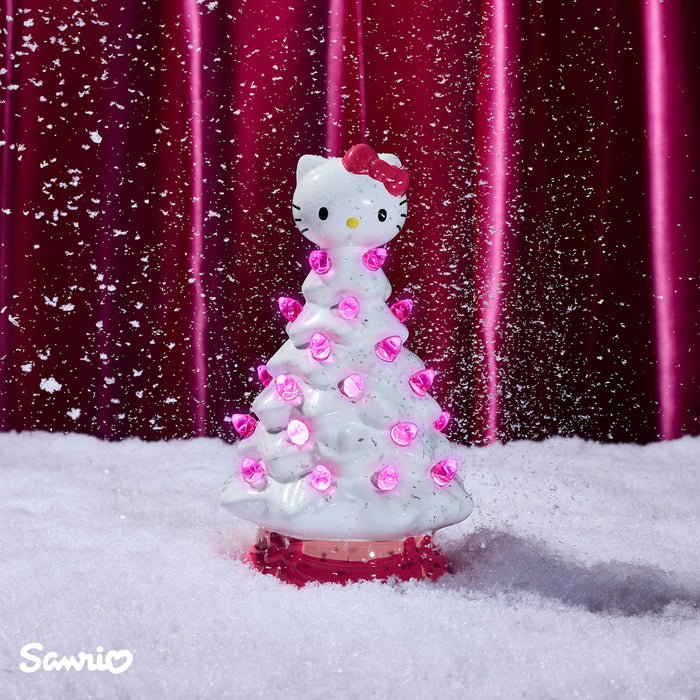 Sanrio - Hello Kitty White Light-Up Ceramic Christmas Tree | 6 Inches Tall