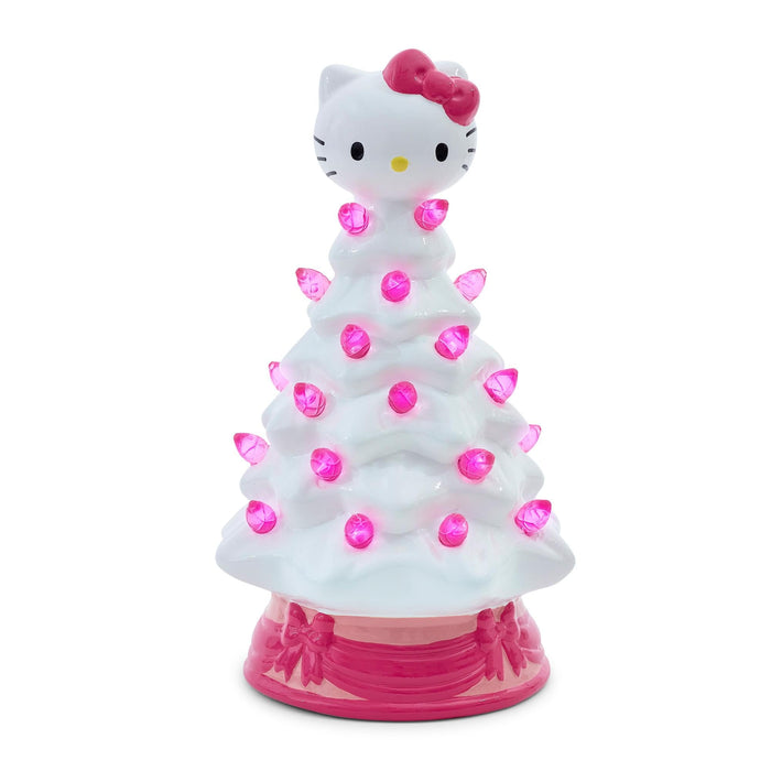 Sanrio - Hello Kitty White Light-Up Ceramic Christmas Tree | 6 Inches Tall