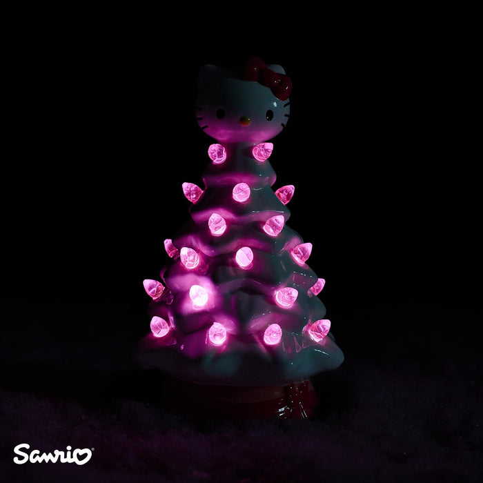 Sanrio - Hello Kitty White Light-Up Ceramic Christmas Tree | 6 Inches Tall