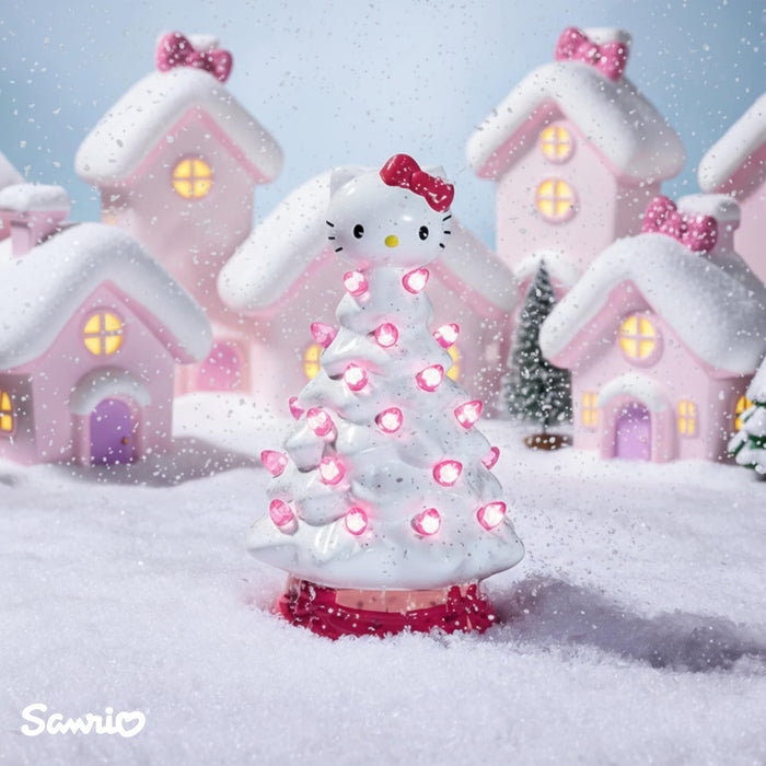 Sanrio - Hello Kitty White Light-Up Ceramic Christmas Tree | 6 Inches Tall