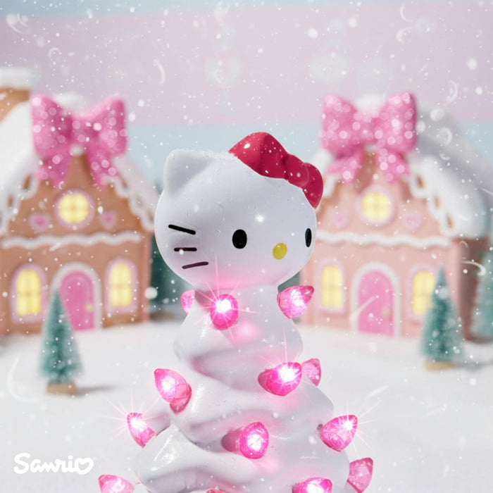 Sanrio - Hello Kitty White Light-Up Ceramic Christmas Tree | 6 Inches Tall
