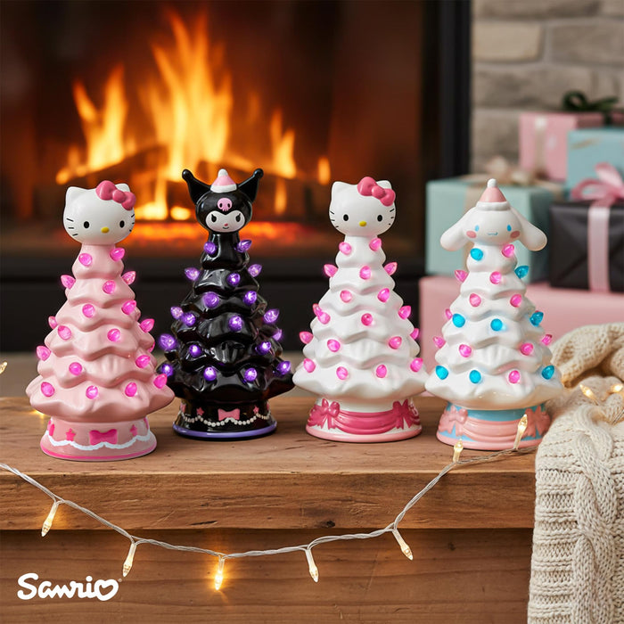 Sanrio - Hello Kitty White Light-Up Ceramic Christmas Tree | 6 Inches Tall
