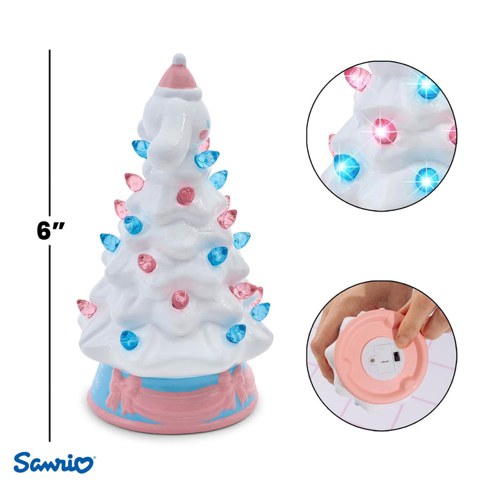 Sanrio - Cinnamoroll Light-Up Ceramic Christmas Tree | 6 Inches Tall