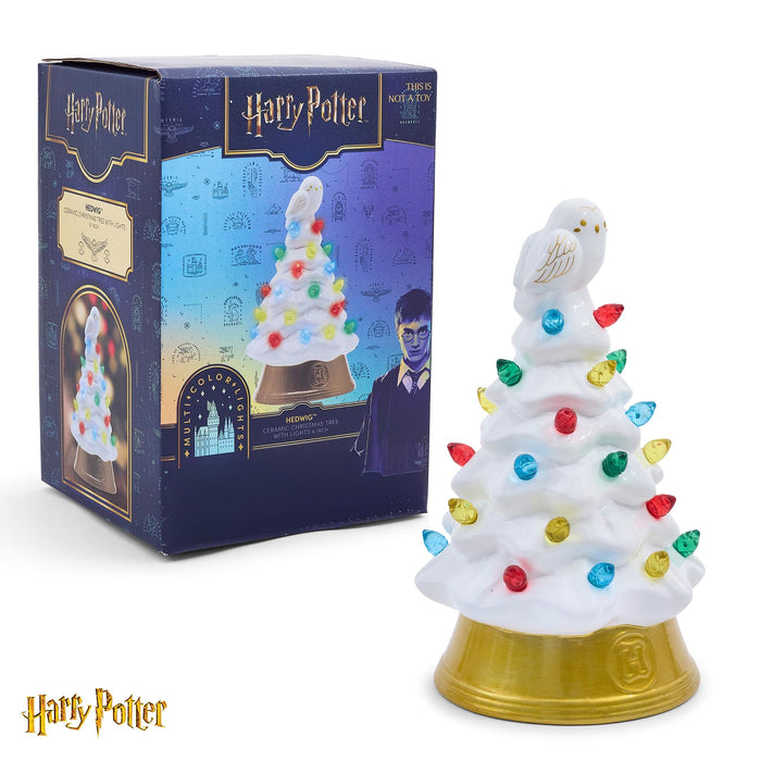 Harry Potter - Hedwig Light-Up Ceramic Christmas Tree | 6 Inches Tall