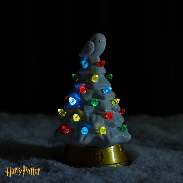 Harry Potter - Hedwig Light-Up Ceramic Christmas Tree | 6 Inches Tall
