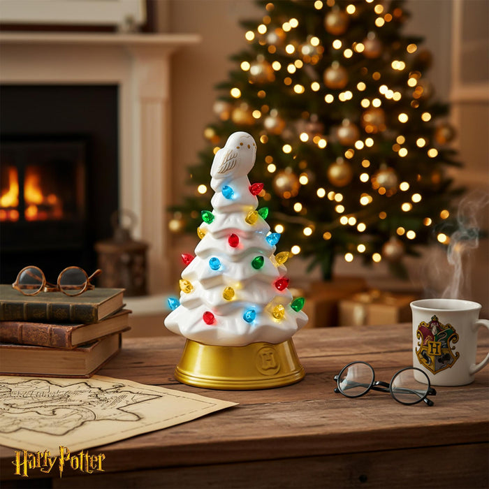 Harry Potter - Hedwig Light-Up Ceramic Christmas Tree | 6 Inches Tall