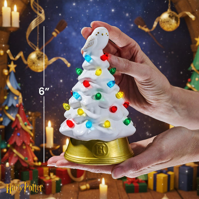 Harry Potter - Hedwig Light-Up Ceramic Christmas Tree | 6 Inches Tall