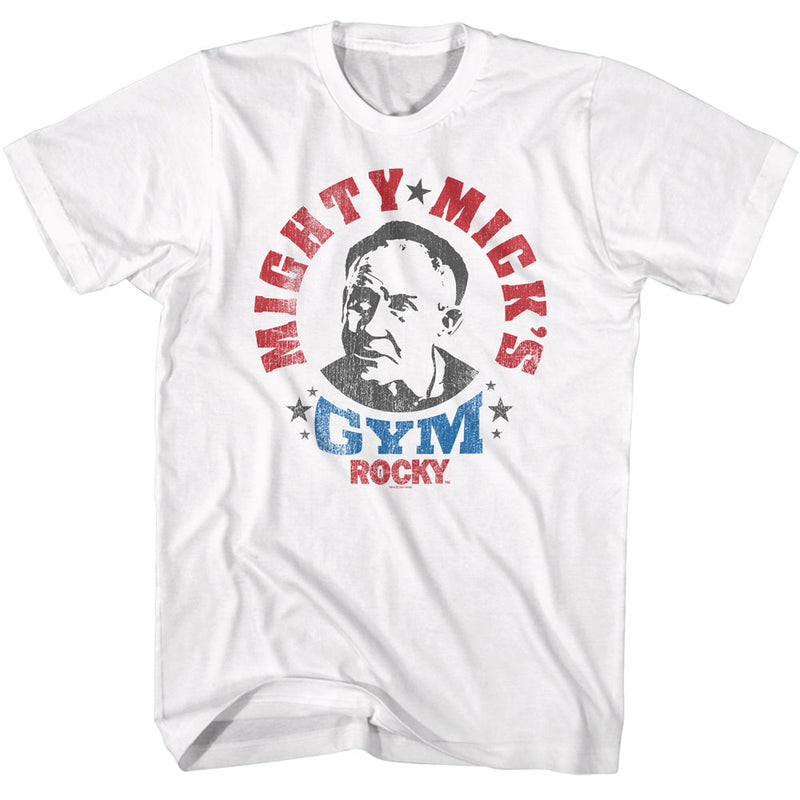 T-Shirt featuring design named Rocky - Mighty Mick's Red White & Blue Logo