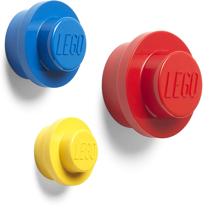 LEGO - 3 Piece Wall Hanger Set | Yellow | Blue | Red