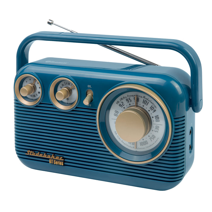 Studebaker 80's Retro Portable AM/FM Radio with Bluetooth