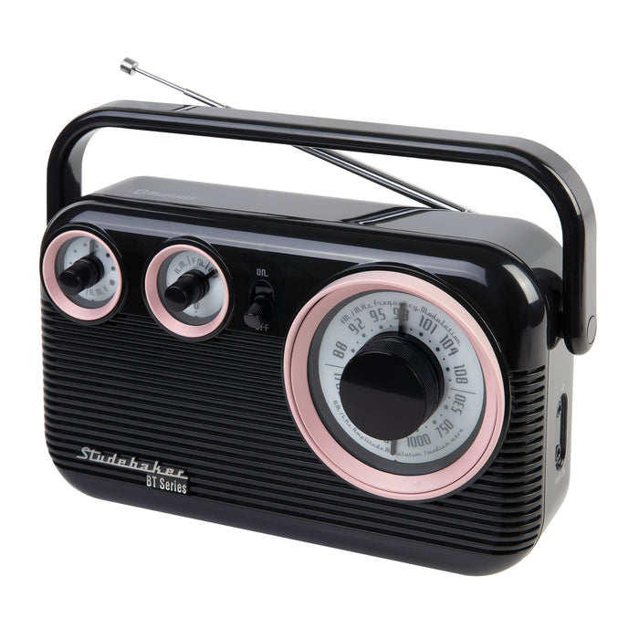 Studebaker 80's Retro Portable AM/FM Radio with Bluetooth