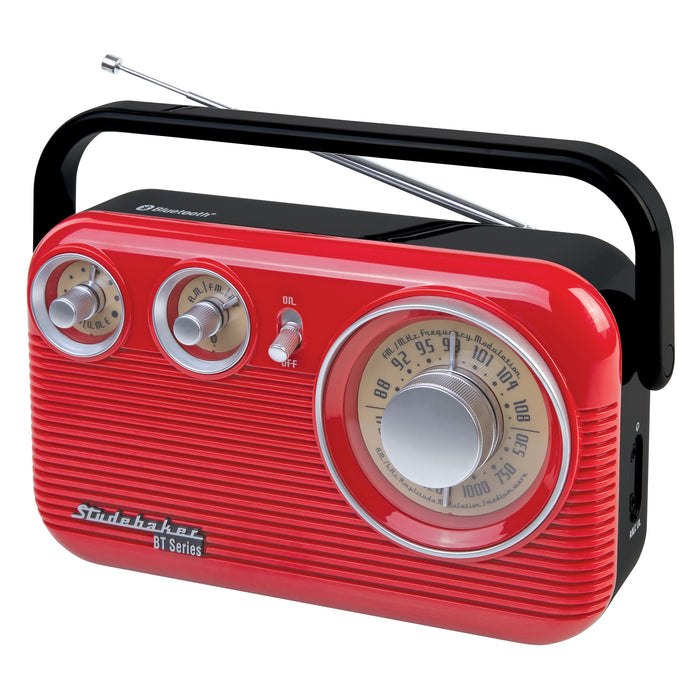 Studebaker 80's Retro Portable AM/FM Radio with Bluetooth