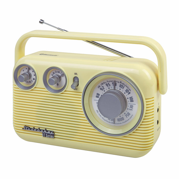 Studebaker 80's Retro Portable AM/FM Radio with Bluetooth