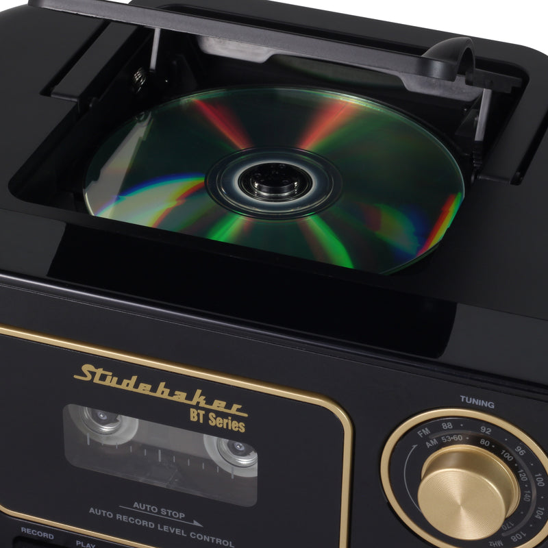 Studebaker Portable Stereo CD Player with Bluetooth, AM/FM Radio and Cassette Player/Recorder