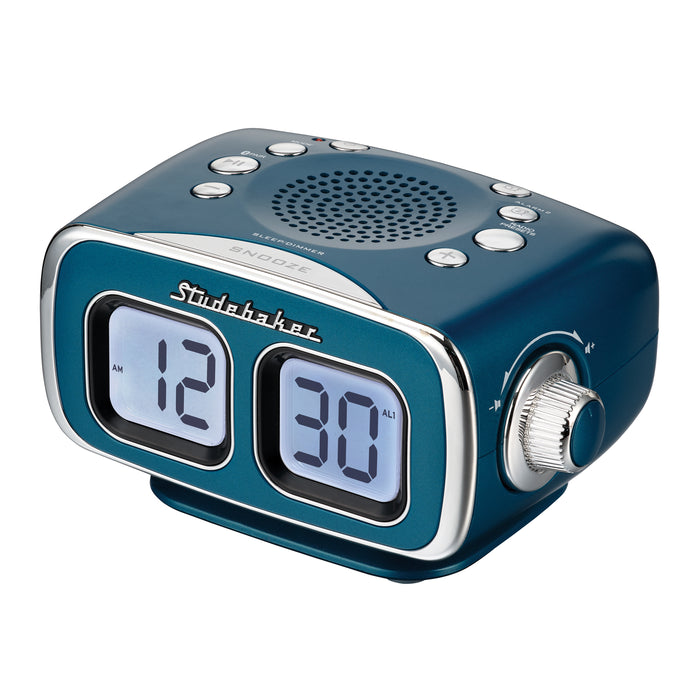 Studebaker Roommate Large Display LCD AM/FM Retro Clock Radio with Bluetooth