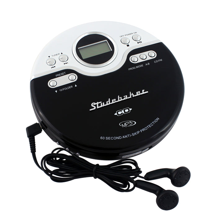 Studebaker Retro Joggable Personal CD Player with FM Radio