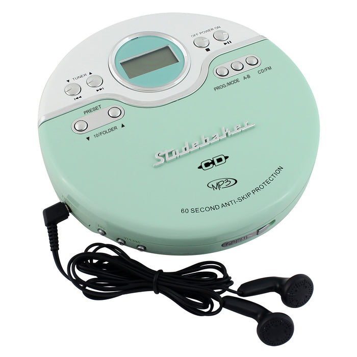 Studebaker Retro Joggable Personal CD Player with FM Radio