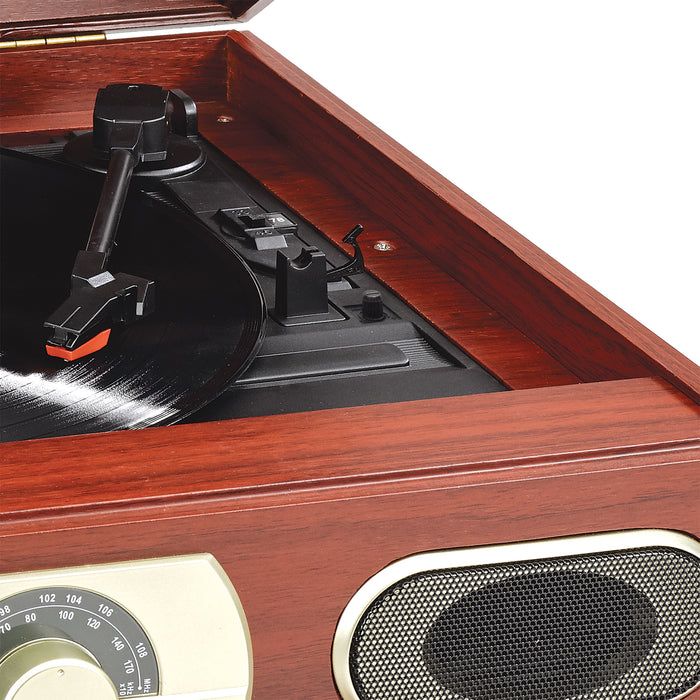 Studebaker Wooden Turntable with AM/FM Radio & Cassette Player