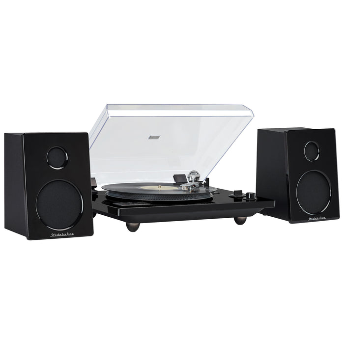 Studebaker Studio 88 Modern, Full-Size Low-Profile Turntable w/Bluetooth Receiver/AT Magnetic Cartridge/Stereo Speakers (30W RMS)/USB Direct Recording