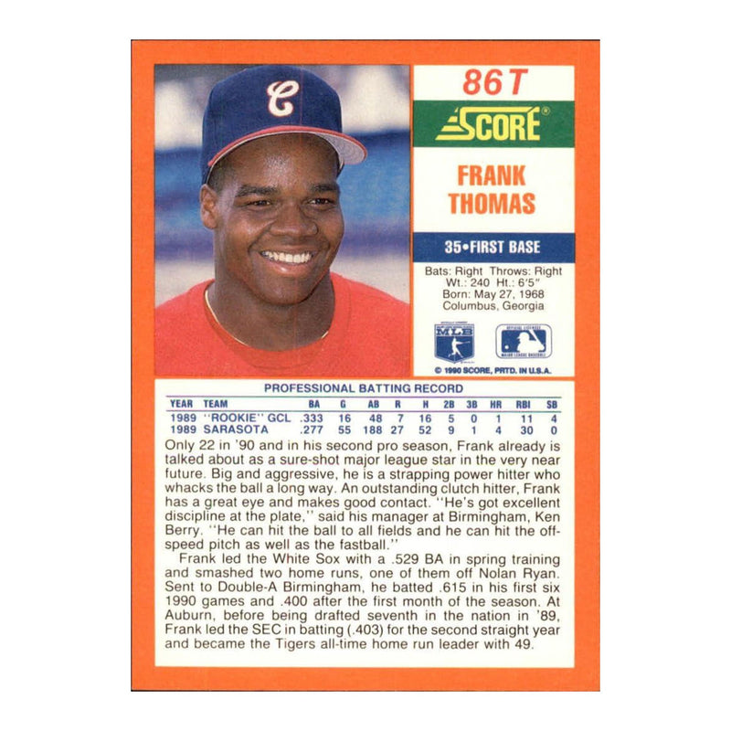 MLB 1990 Score Rookie and Traded Baseball Sealed Set with Frank Thomas product image 4 of 4
