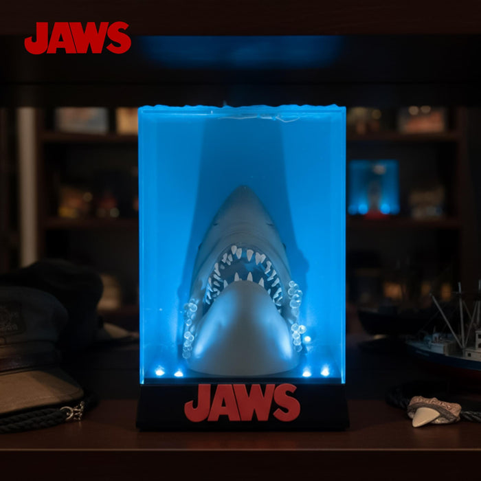 Jaws - 50th Anniversary Light-Up 3D Movie Poster Statue | 12 Inches Tall