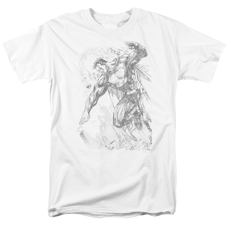 T-Shirt featuring design named Superman - Pencil Sketch City to Space